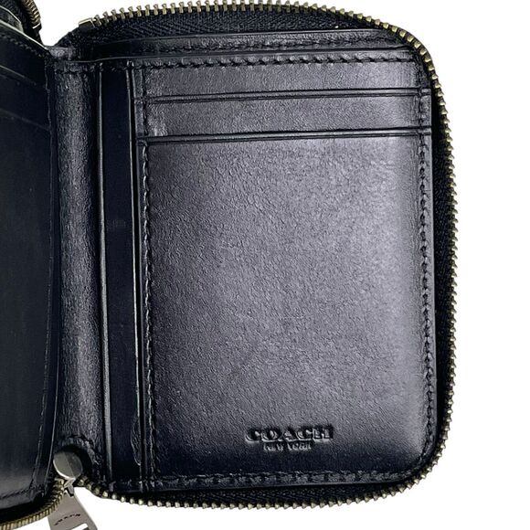 COACH Small Zip Around Wallet Card Case With Quilting Blue - Picture 4 of 8